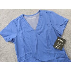 Greys Anatomy by Barco XXS‎ Scrub Top Medical Uniform Short Sleeve Periwinkle